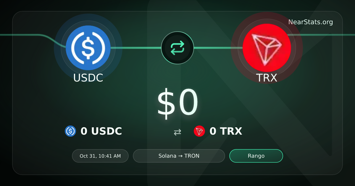 $0 USDC to TRX on NEAR Intents | NearStats
